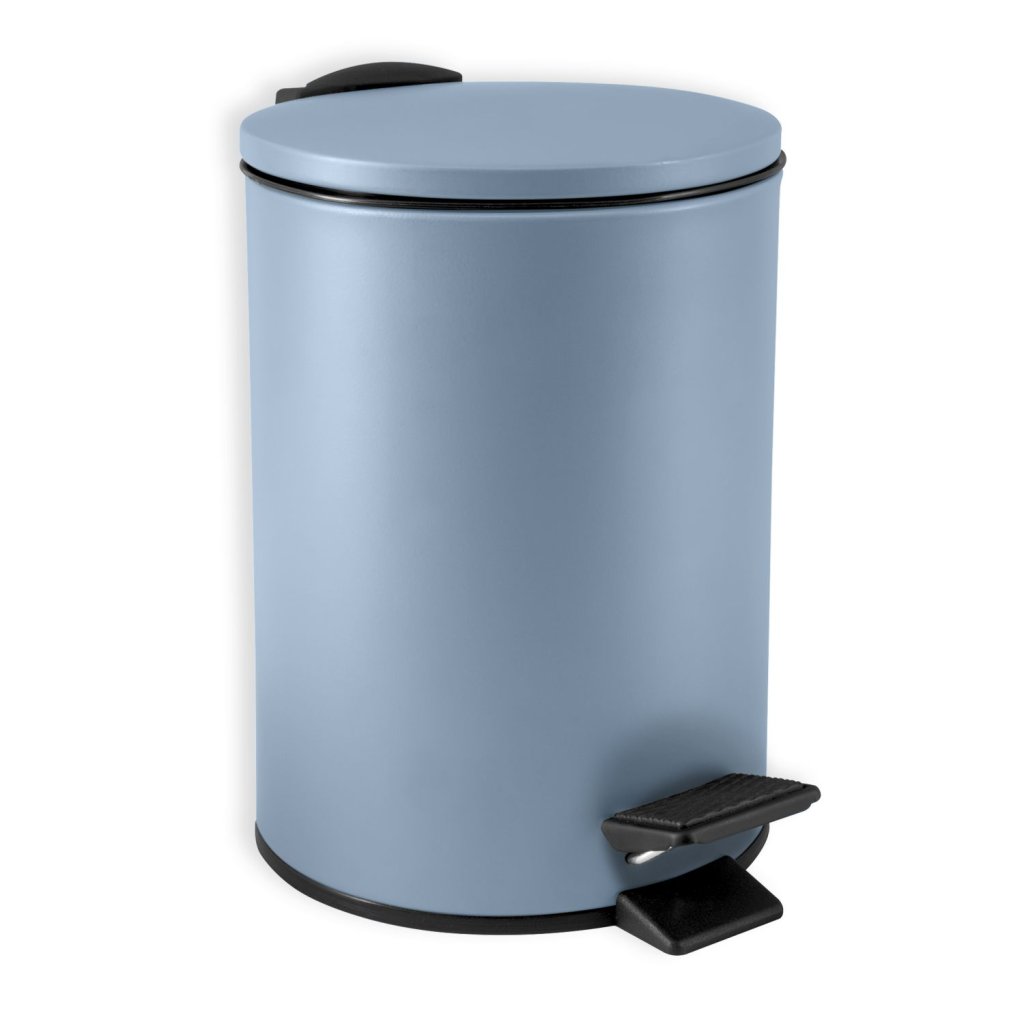 Spirella pedálový odpadkový koš ADELAR, matná mlhově modrá ocel, 3 L