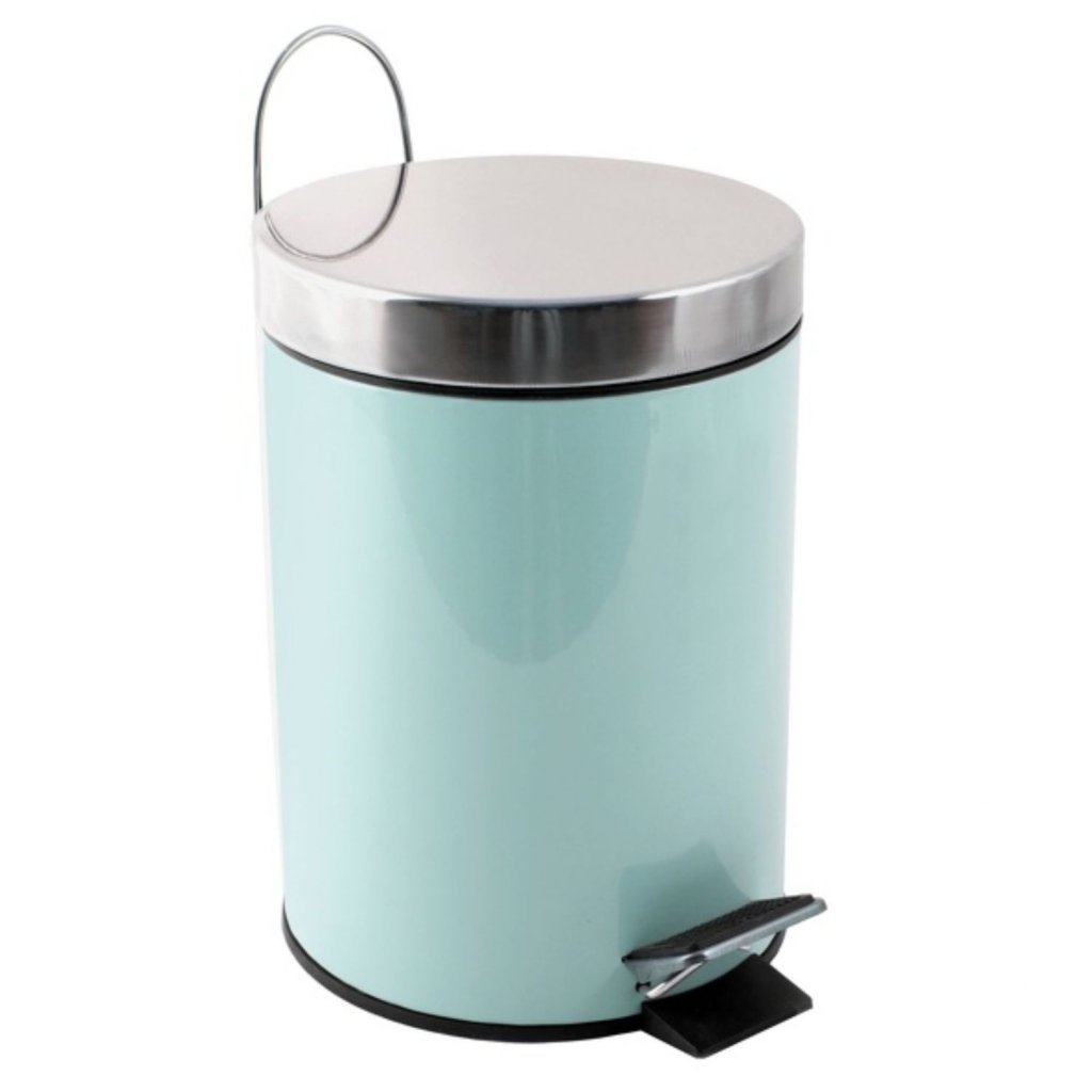 MSV pedálový odpadkový koš UNIS, z pastelově zelené nerezové oceli, 3 L