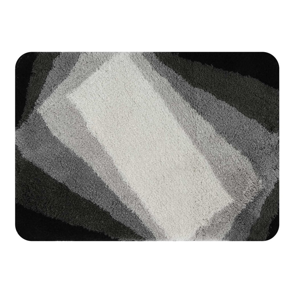 Šedo-černá Spirella koupelnová předložka KALI o velikosti 70 x 120 cm