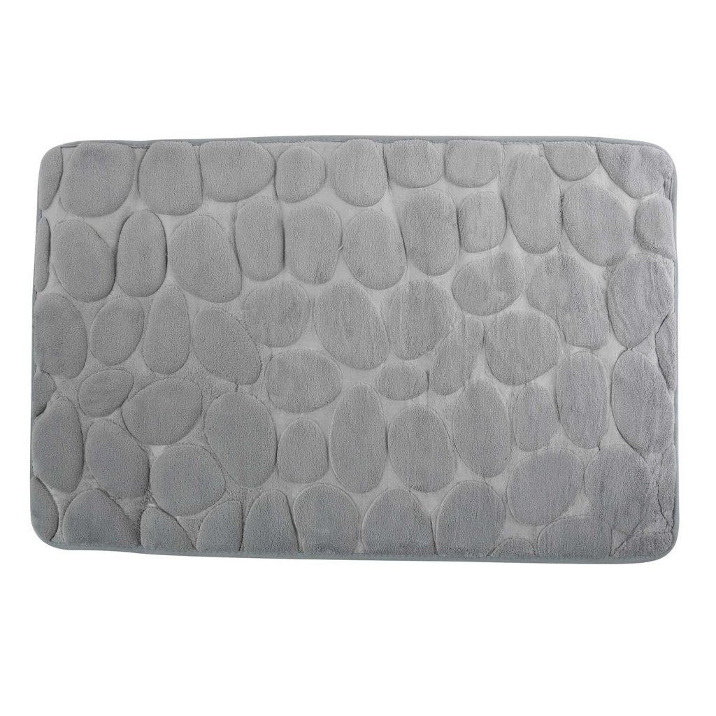 Šedá MSV koupelnová předložka PEBBLES 40 x 60 cm