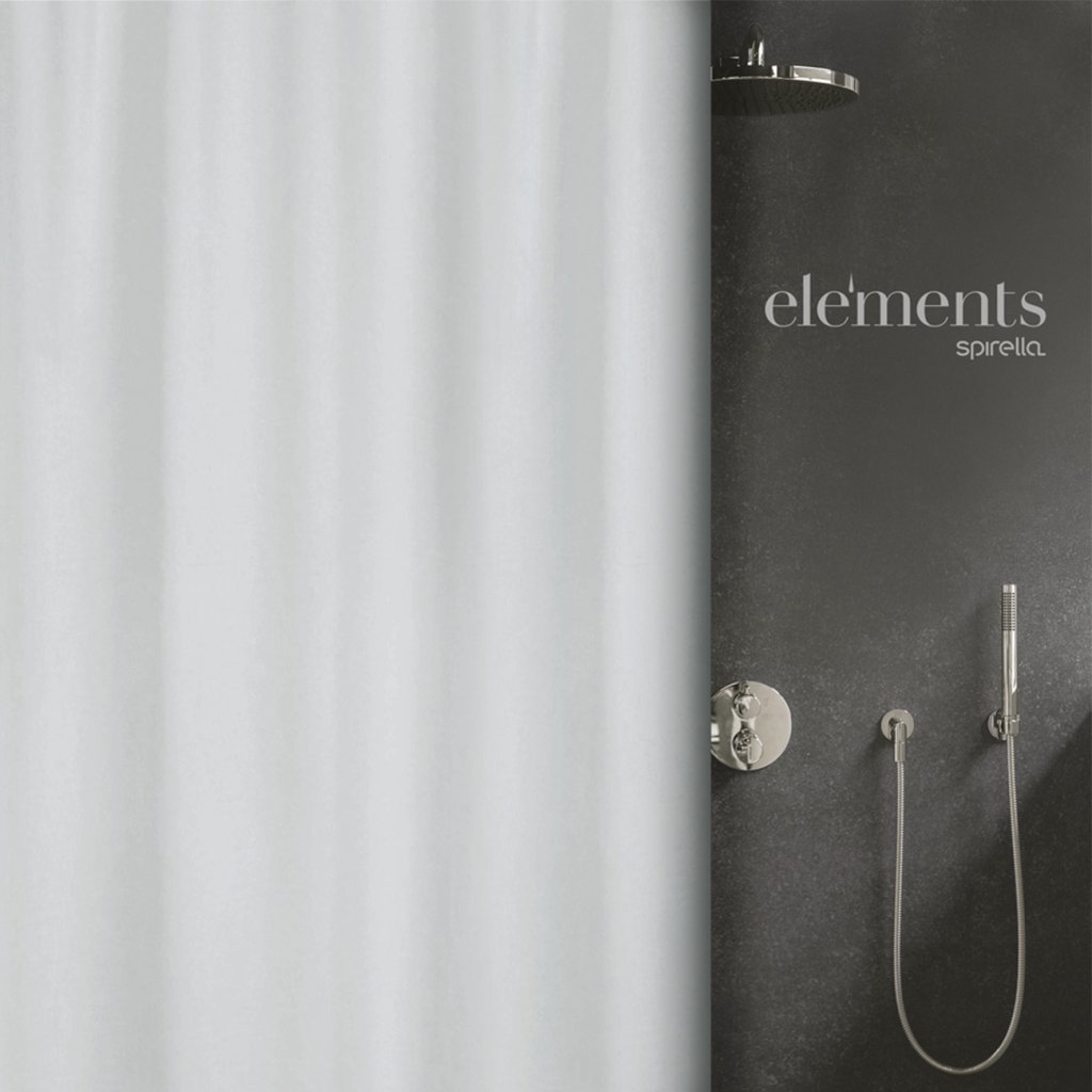 Elements by Spirella sprchový závěs PURE, bílý, polyester
