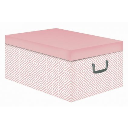 Dekorativní krabice pro domácí doplňky - karton box Compactor Nordic, růžová