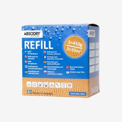 Balení náhradních náplní do pohlcovače Absodry