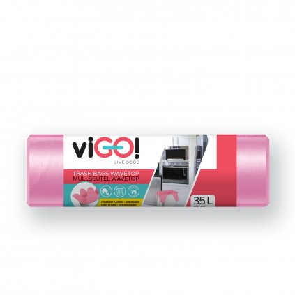 Vigo pytle na odpadky s uchy 35l růžové HDPE 8mc 26ks