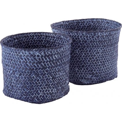Set 2 ks pletených košíků Compactor MIKA, modrý - Jeans