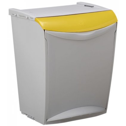 Koš na tříděný odpad, stohovatelný, žlutý, 25 litrů, Rossignol Bakatri 50723