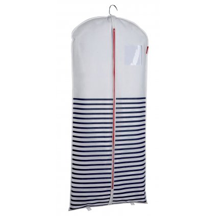 Úložný obal na obleky a dlouhé šaty, modro-bílý, 60x137 cm, Compactor MARINE RAN5299