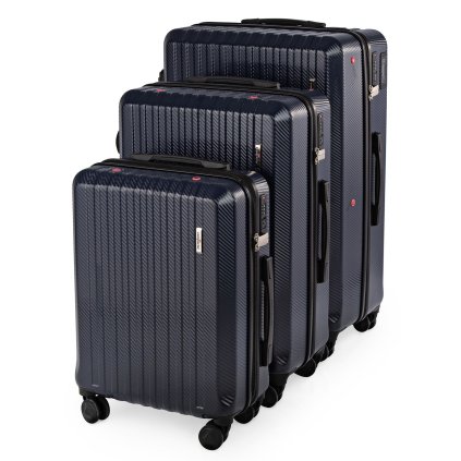 Sada 3 ks cestovních kufrů S+L+XL, tmavě modré,Compactor RAN10239