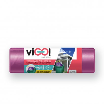 Vigo pytle na odpadky 120l zatahovací fialové LDPE 28mc 10ks