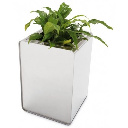 Box na rostliny Caimi Brevetti Prisma, nerez ocel, 35 cm
