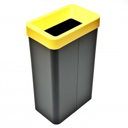 Odpadkový koš na třídění odpadu se žlutým okrajem na sběr plastů, Caimi