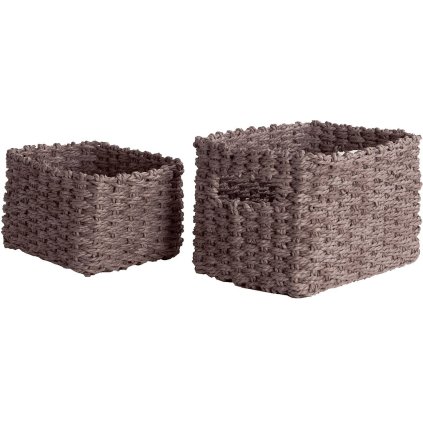 Set pletených košíků Compactor Lisou, 2 dílný - šedý