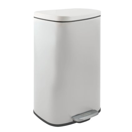 Spirella pedálový odpadkový koš AKIRA, matná bílá ocel, soft-close, 50 L