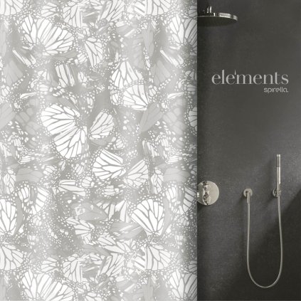 Elements by spirella sprchový závěs ze série NOVA, bílo - šedý, polyester