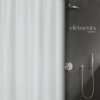Elements by Spirella sprchový závěs PURE, bílý, polyester
