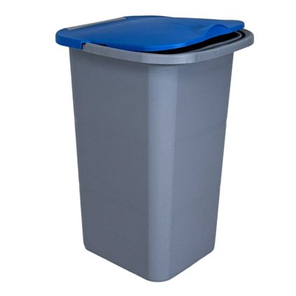Belli e Forti koš na tříděný odpad PREMI šedý s modrým víkem 24 litrů