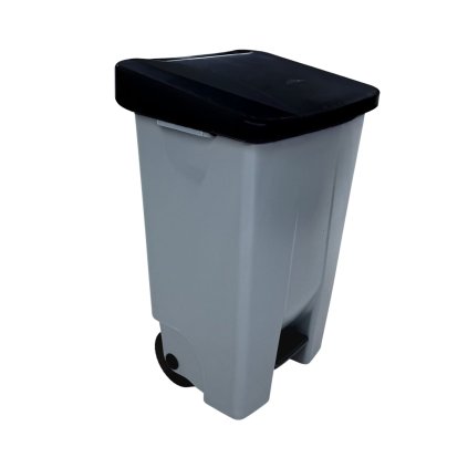 Denox nášlapný odpadkový koš na tříděný odpad 120 L, černé víko s kolečky