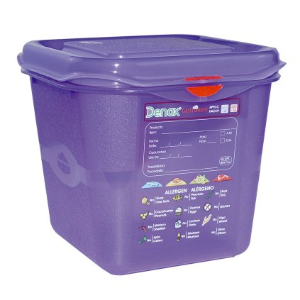Denox gastronádoba GN1/6 s víkem GASTRONOX ALLERGEN, 150 mm, PP, objem 2,6 L