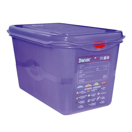 Denox gastronádoba GN1/4 s víkem GASTRONOX ALLERGEN, 150 mm, PP, objem 4,3 L