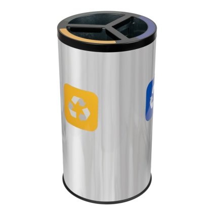 Koš na tříděný odpad STREAM TRIO s vnitřní kovovou nádobou 3 x 20 L lesklá nerez