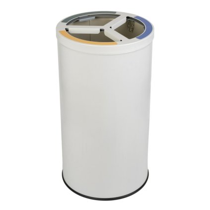 Koš na tříděný odpad STREAM TRIO s držákem pytlů, 3 x 25 L bílá nerez