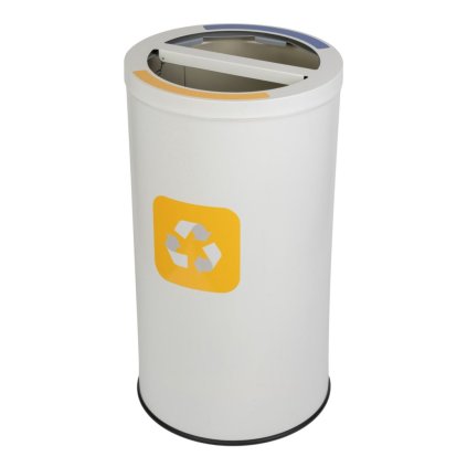 Bílý koš na tříděný odpad STREAM DUO s držákem pytlů 2 x 35 L