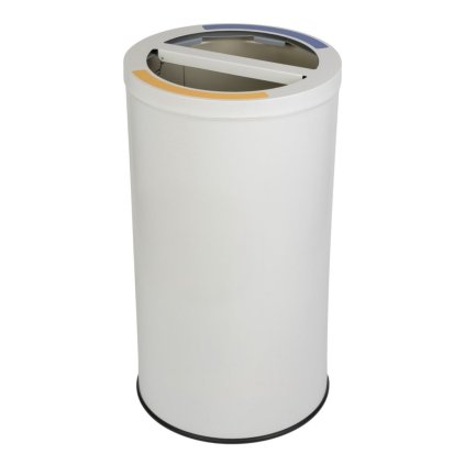 Bílý koš na tříděný odpad STREAM DUO s držákem pytlů 2 x 35 L