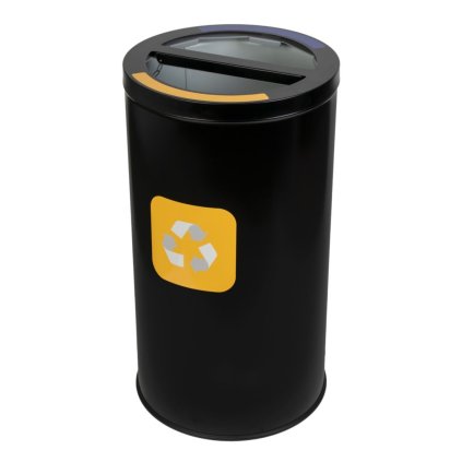 Černý koš na tříděný odpad STREAM DUO s držákem pytlů 2 x 35 L