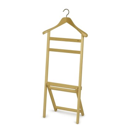 MAWA němý sluha na šaty, s háčkem na zavěšení do skříně, skládací, přírodní