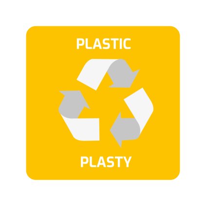 Samolepka na odpadkový koš, plast 8 cm