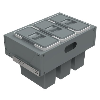 Vestavný koš Elletipi Block U-sink 12+12+12l - uvodni obrazek