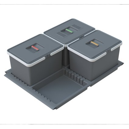 Vestavný odpadkový koš Elletipi Metropolis, 12+12+12l - úvodní foto