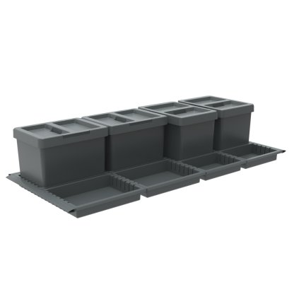 Vestavný koš Elletipi Metropolis 12+12+12+12L, 120 cm - úvodní fotka