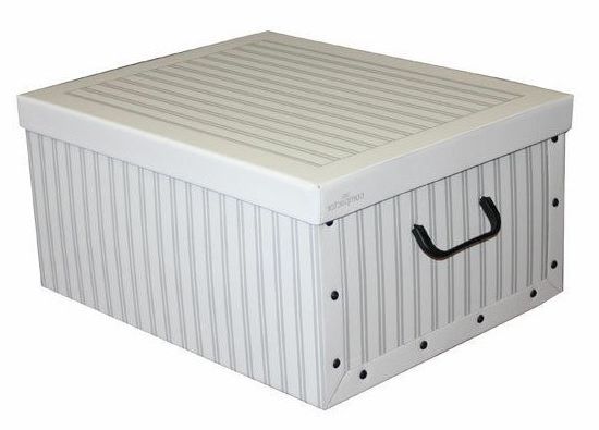 Levně Skládací úložná krabice - karton box Compactor Anton 50 x 40 x v.25 cm, šedo-bílá
