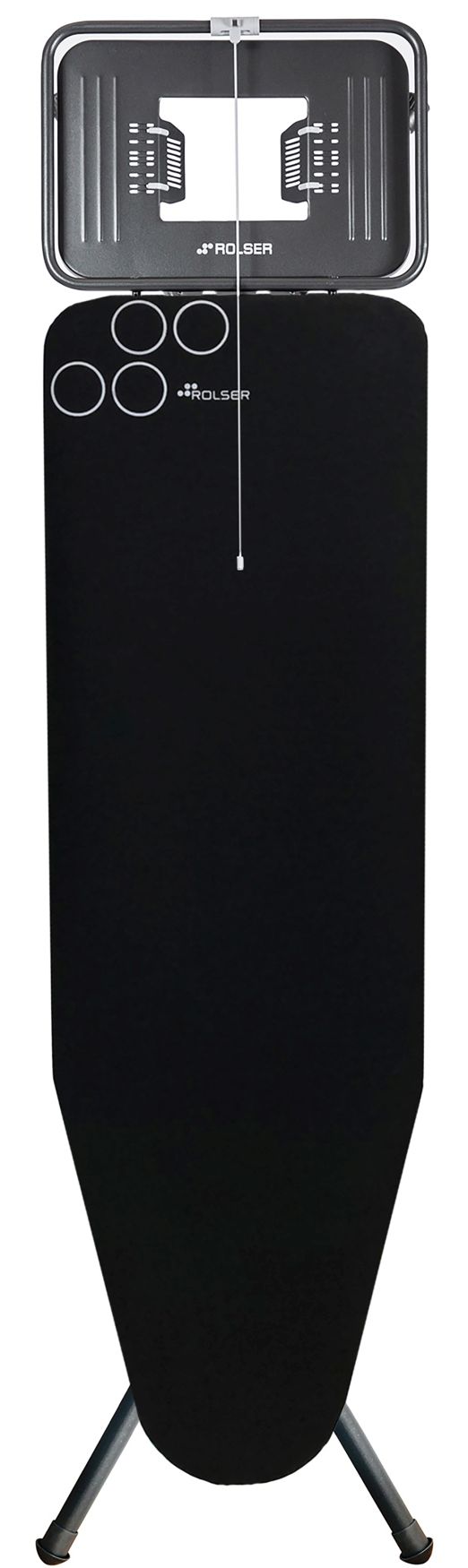 Levně Rolser žehlící prkno K-Tres Black Tube L, 120 x 38 cm, pro parní generátory, černé