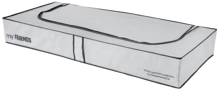 Levně Nízký textilní úložný box Compactor Life 108 x 45 x15 cm, bílý polypropylén