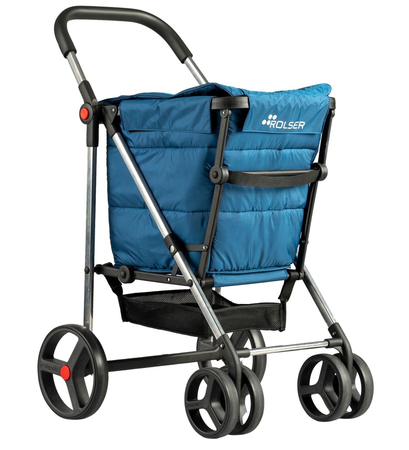 Levně Rolser Basket Polar 4Big, skládací nákupní vozík na kolečkách, modrý