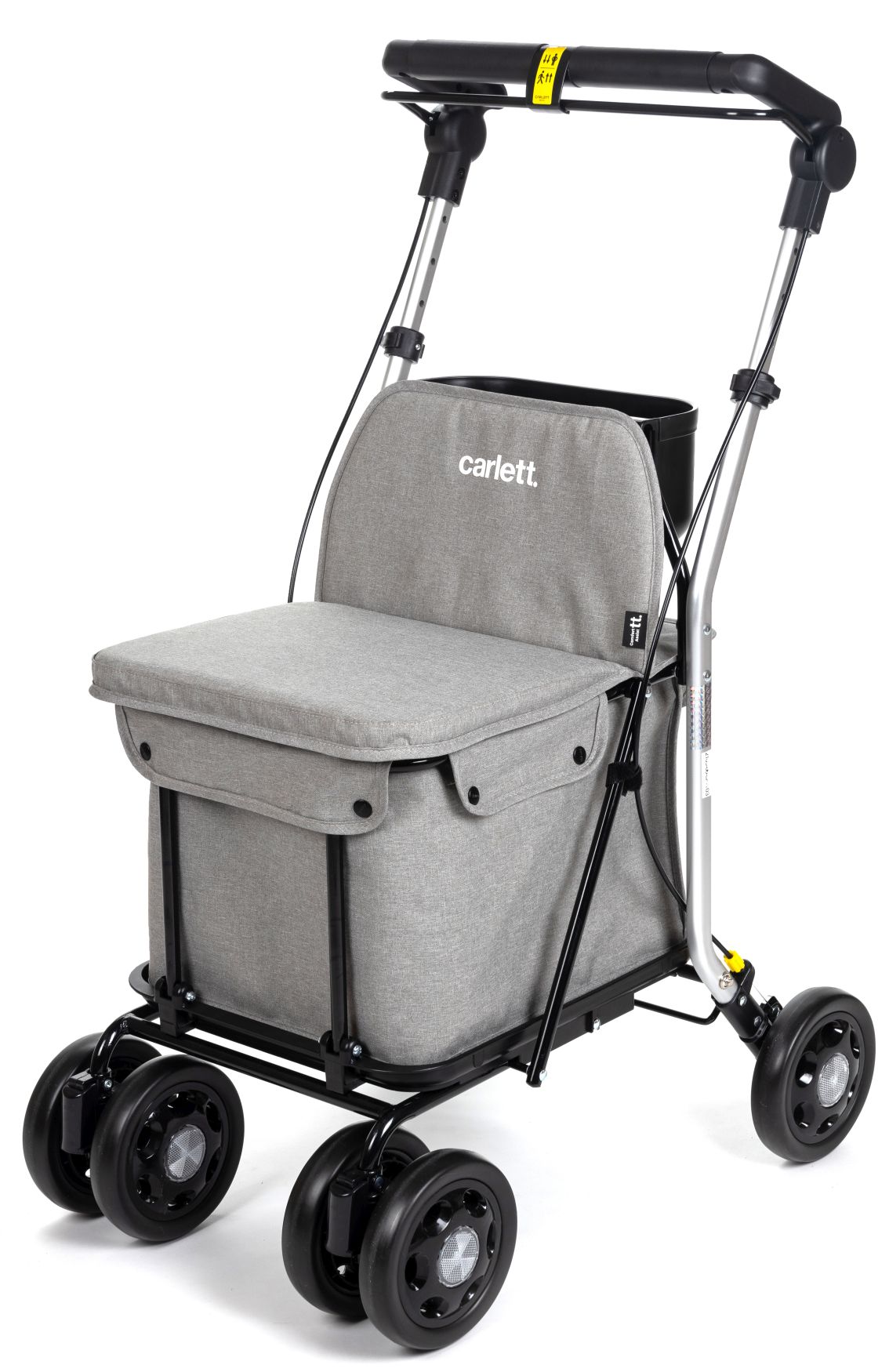 Carlett Senior Comfort Pro chodítko, taška na kolečkách, brzda,sedák,světle šedá,36L