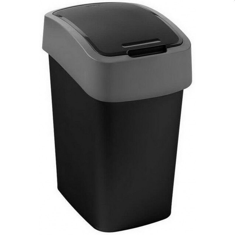 Levně Curver FLIPBIN odpadkový koš 9 L černý, 02170-Y09 pro třídění odpadu / plasty