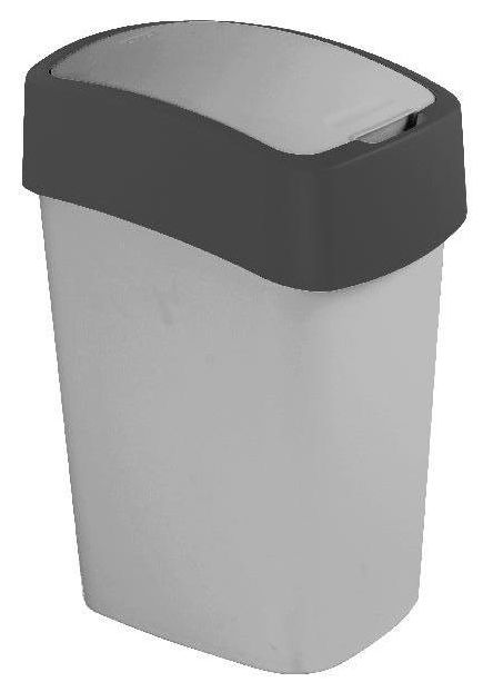 Levně Curver FLIPBIN odpadkový koš 45L šedý, 02172-686 pro třídění odpadu / kov - plechovky