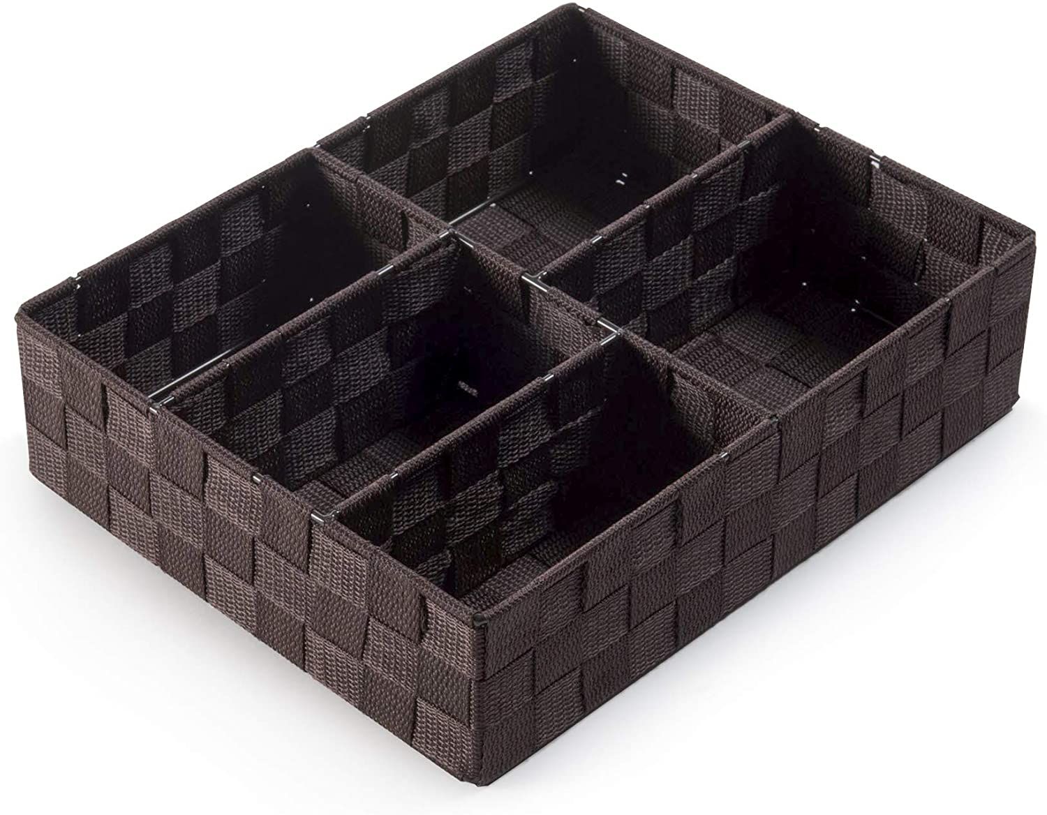 Organizér na prádlo a doplňky Compactor TEX - 5 dílný, 32 x 25 x 8 cm, čokoládový