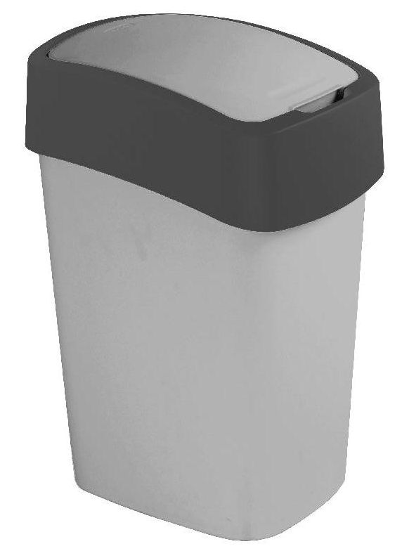 Levně Curver FLIPBIN odpadkový koš 9L šedý, 02170-686 pro třídění odpadu / kov - plechovky