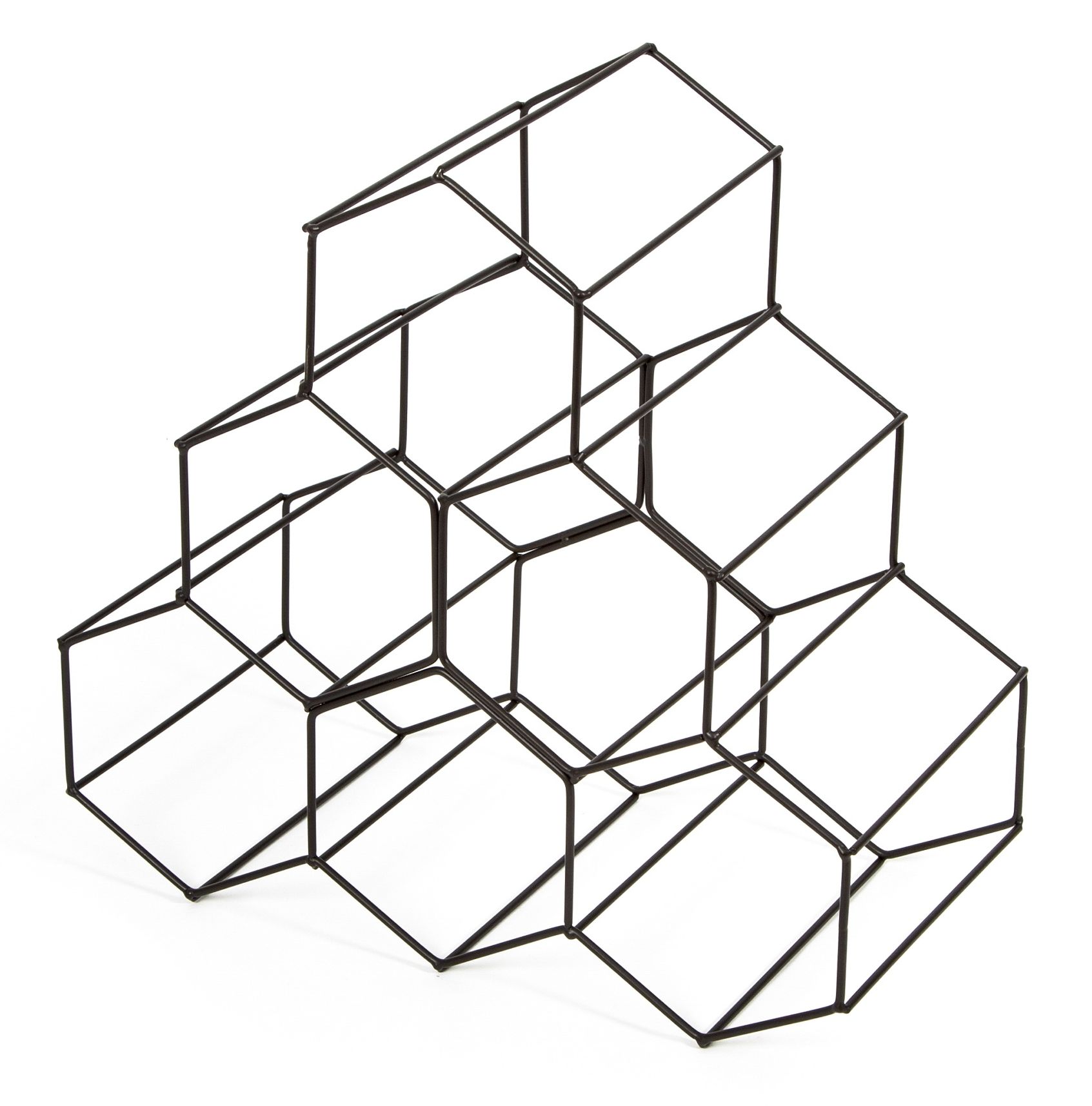 Levně Stojan na víno Compactor Hexagon pro 6 lahví,matná ocel,28x28x14,5 cm