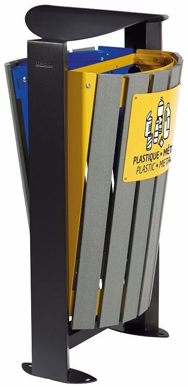 Levně Rossignol SAS Venkovní koš na tříděný odpad - papír, plasty Rossignol Arkea 59287, 2x60 L, modrý, žlutý