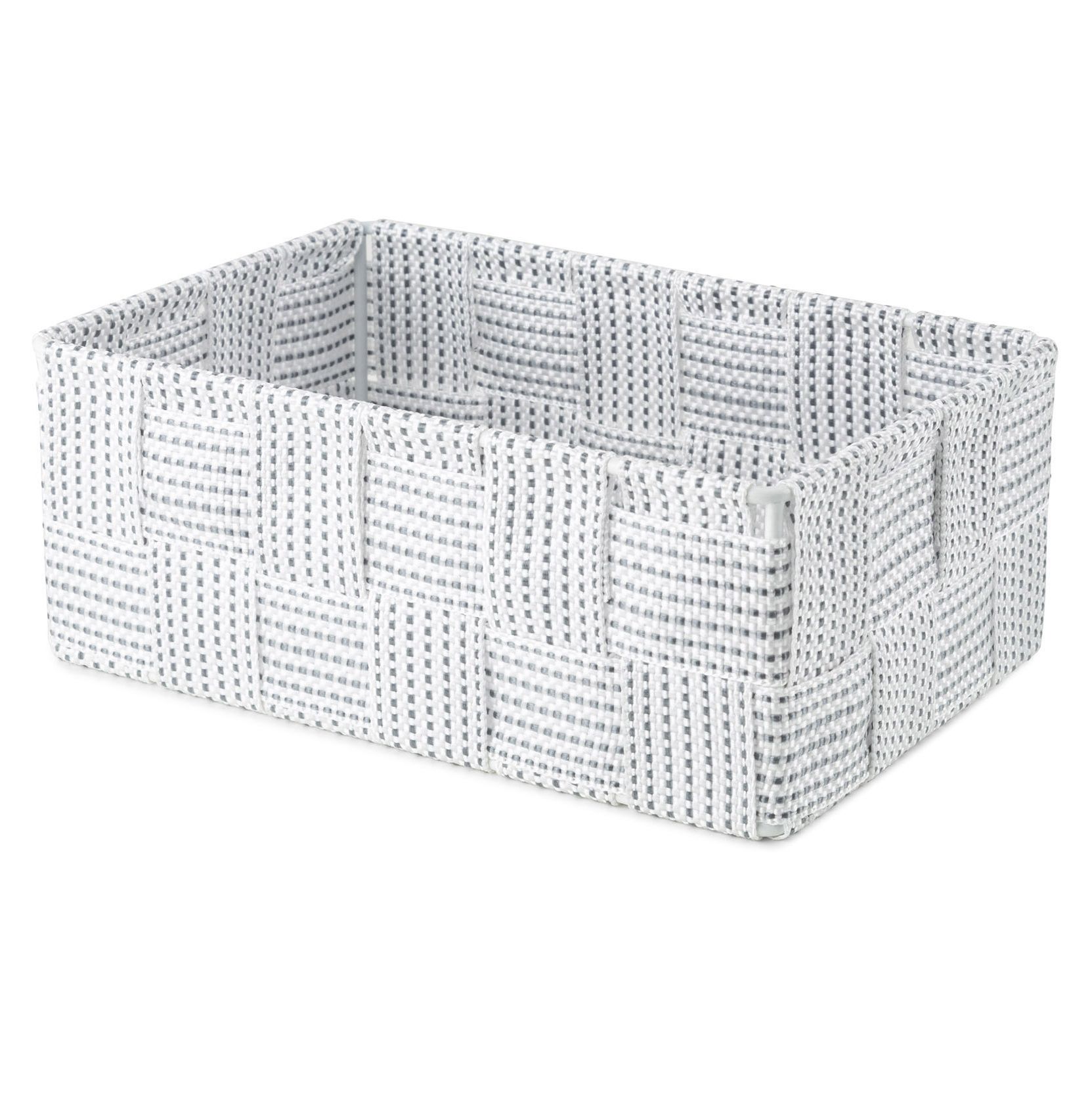 Levně Úložný organizér do zásuvky Compactor Toronto - košík M, 18 x 12 x 7 cm, bílo-šedý
