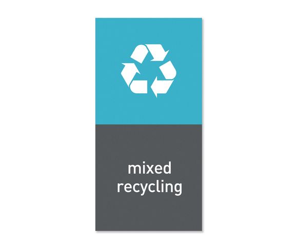 Levně Simplehuman magnetický štítek na odpadkový koš - recyklovatelný odpad"mixed recycling"