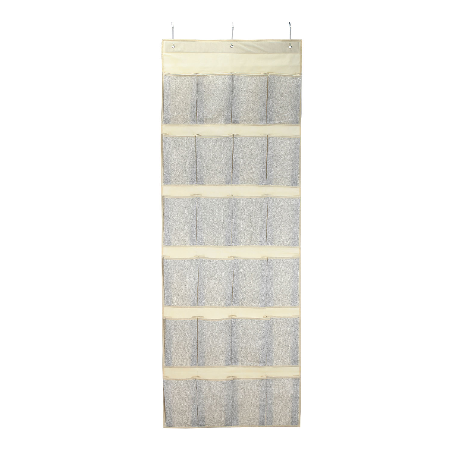 Levně MSV textilní nástěnný organizér, šedý, plast, 24 kapes, 61 x 172 cm