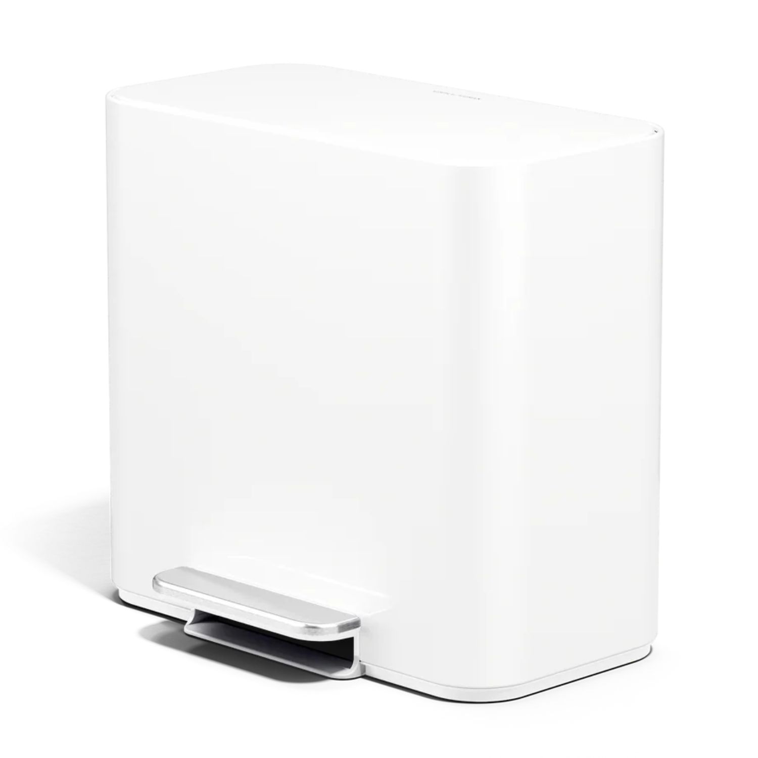Levně Simplehuman pedálový odpadkový koš na tříděný odpad DUAL MINI, 15 L, bílá ocel