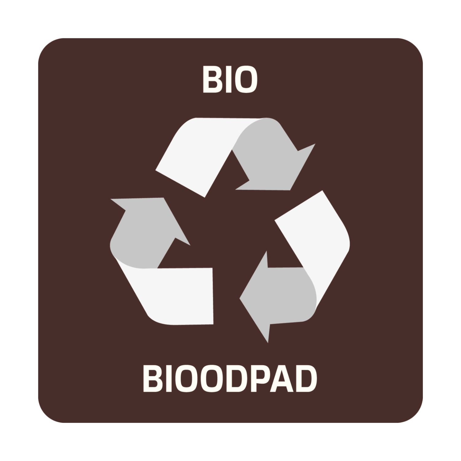 Levně Samolepka pro odpadkový koš pro tříděný odpad - BIO, hnědá, 12 x 12 cm
