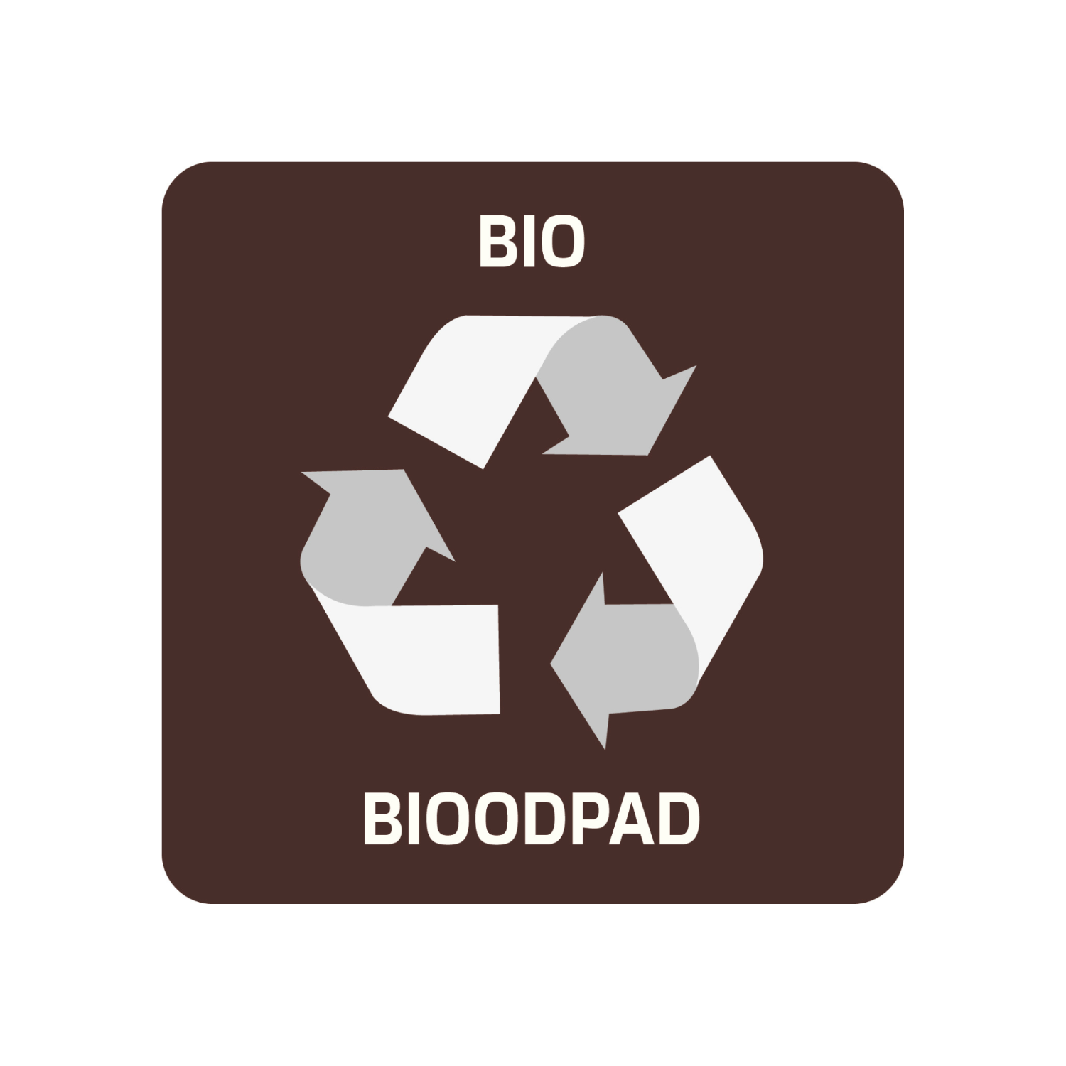 Levně Samolepka pro odpadkový koš pro tříděný odpad - BIO, hnědá, 8 x 8 cm
